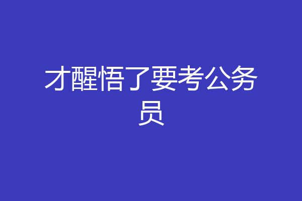 才醒悟了要考公务员
