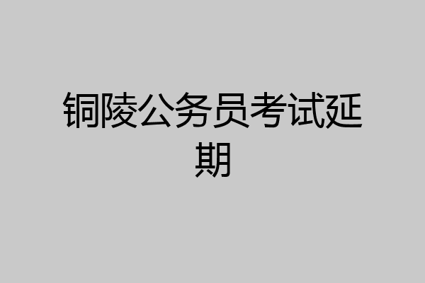 铜陵公务员考试延期