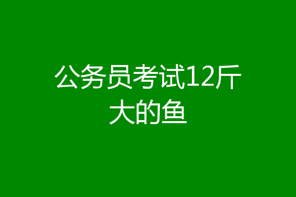 公务员考试12斤大的鱼