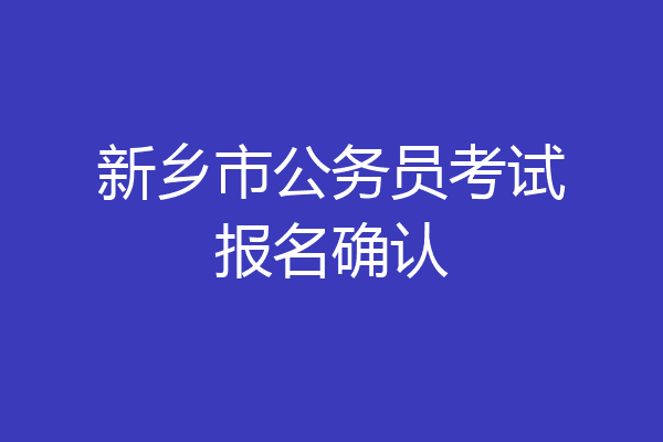 新乡市公务员考试报名确认