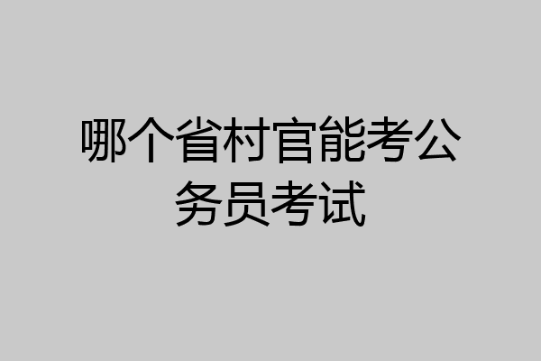哪个省村官能考公务员考试