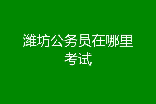 潍坊公务员在哪里考试