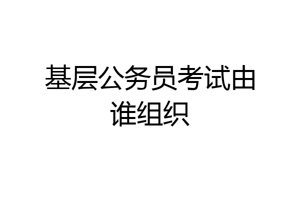基层公务员考试由谁组织