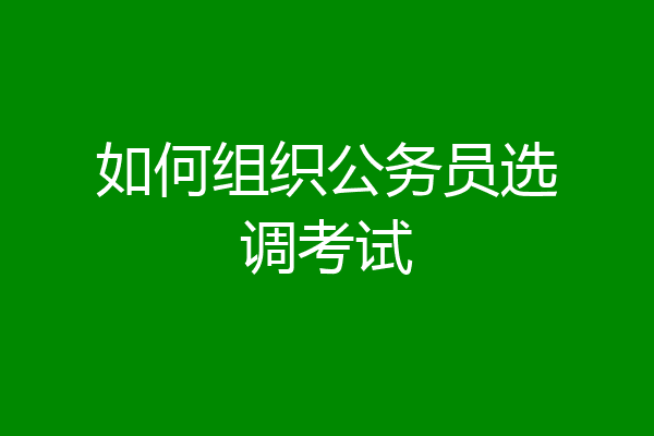 如何组织公务员选调考试