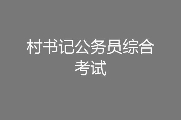 村书记公务员综合考试