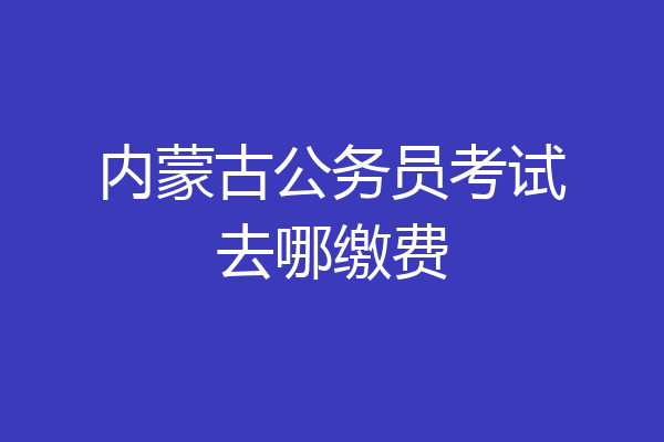 内蒙古公务员考试去哪缴费