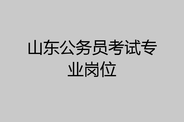 山东公务员考试专业岗位