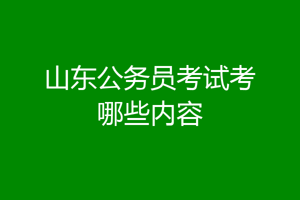 山东公务员考试考哪些内容