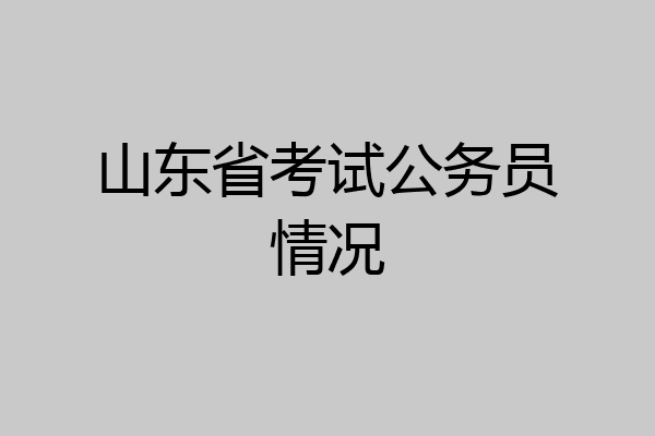 山东省考试公务员情况