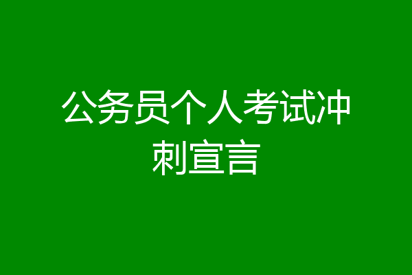 公务员个人考试冲刺宣言