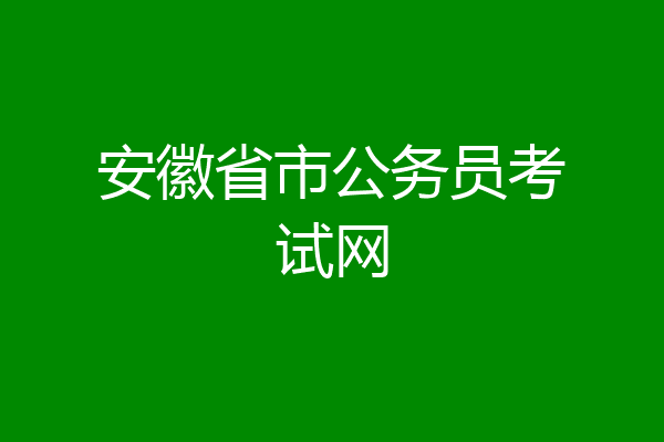 安徽省市公务员考试网