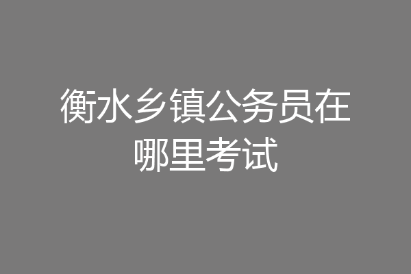衡水乡镇公务员在哪里考试