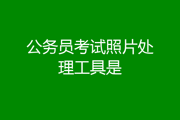 公务员考试照片处理工具是