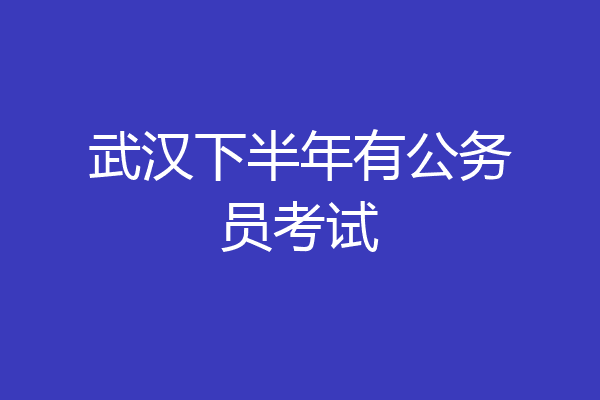 武汉下半年有公务员考试