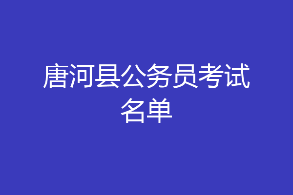 唐河县公务员考试名单