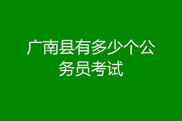 广南县有多少个公务员考试