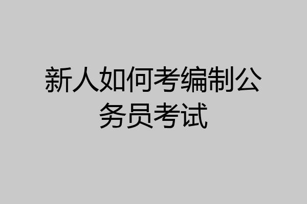 新人如何考编制公务员考试
