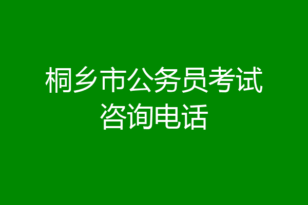 桐乡市公务员考试咨询电话
