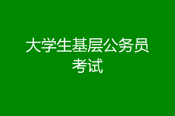 大学生基层公务员考试