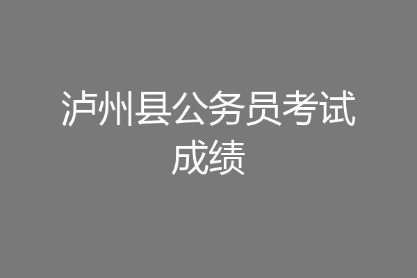 泸州县公务员考试成绩