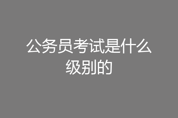 公务员考试是什么级别的