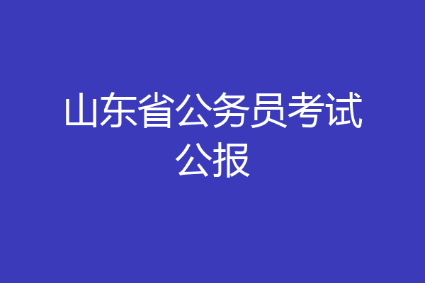 山东省公务员考试公报