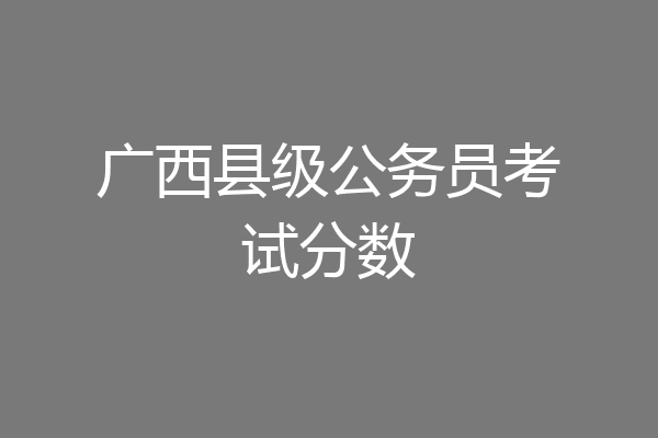 广西县级公务员考试分数