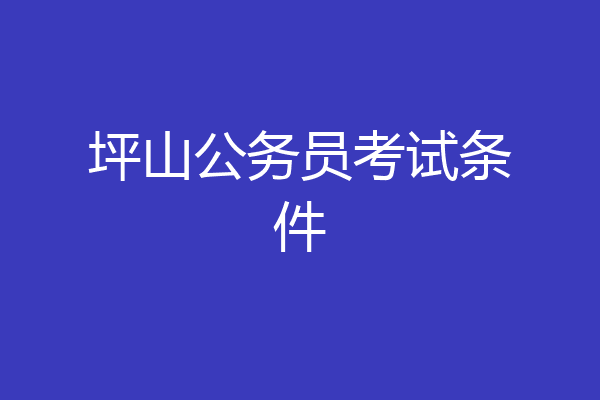 坪山公务员考试条件