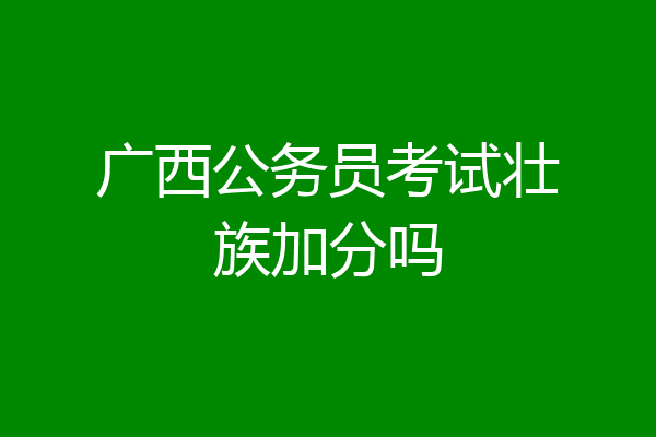 广西公务员考试壮族加分吗