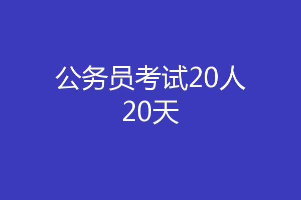 公务员考试20人20天