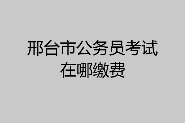 邢台市公务员考试在哪缴费