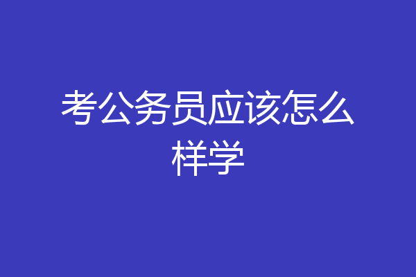 考公务员应该怎么样学