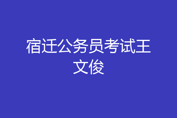 宿迁公务员考试王文俊