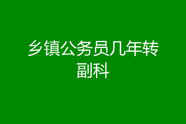 乡镇公务员几年转副科
