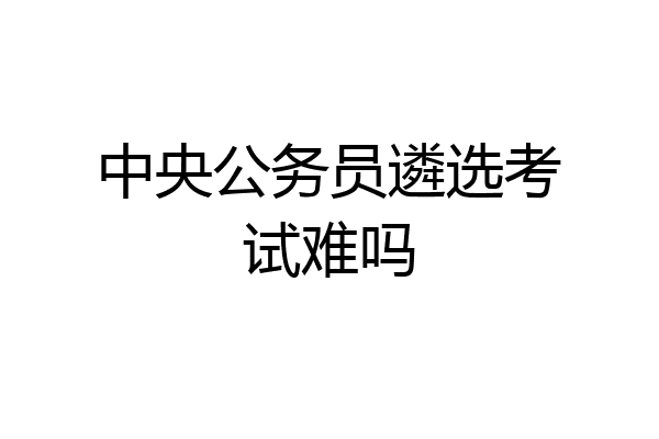 中央公务员遴选考试难吗