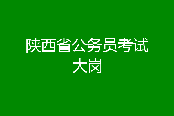 陕西省公务员考试大岗