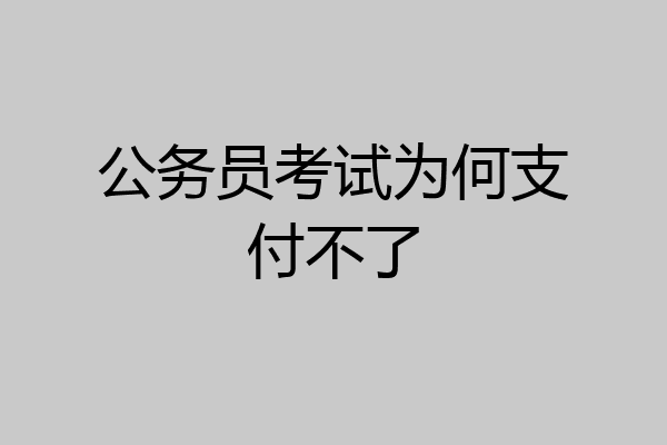公务员考试为何支付不了