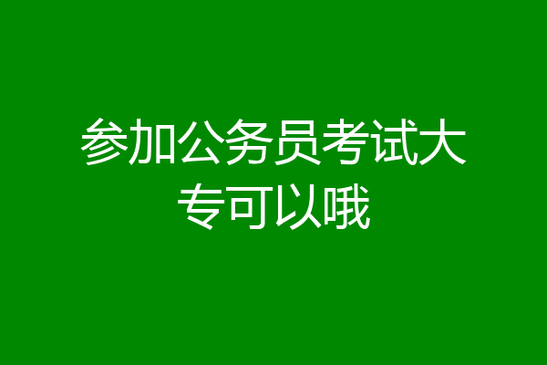 参加公务员考试大专可以哦