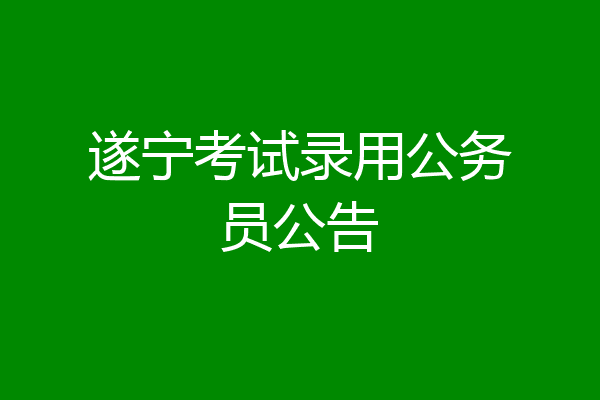 遂宁考试录用公务员公告