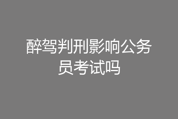 醉驾判刑影响公务员考试吗