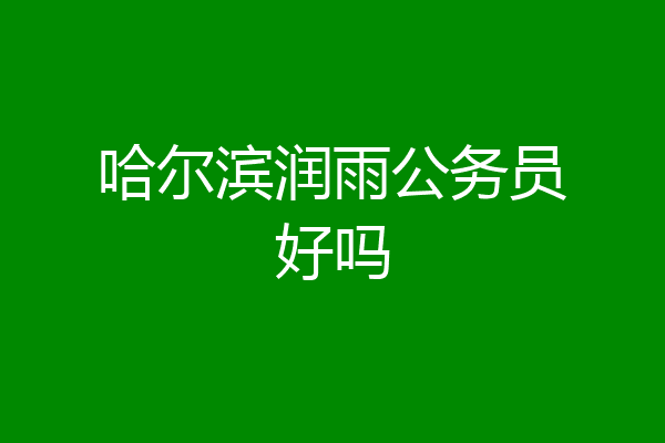 哈尔滨润雨公务员好吗