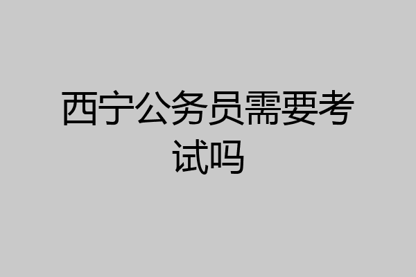 西宁公务员需要考试吗
