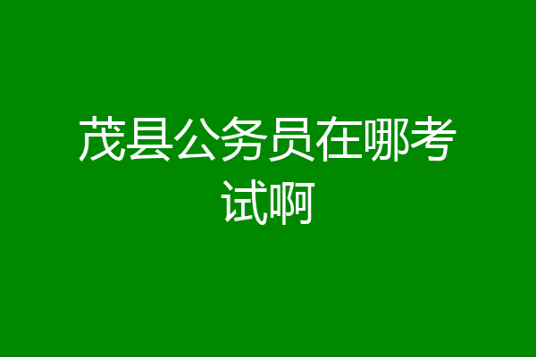 茂县公务员在哪考试啊