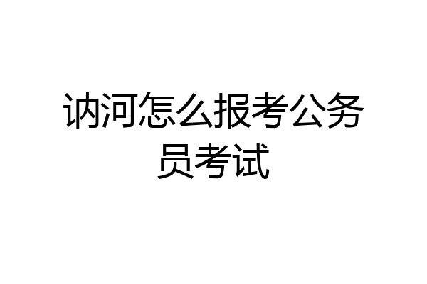 讷河怎么报考公务员考试