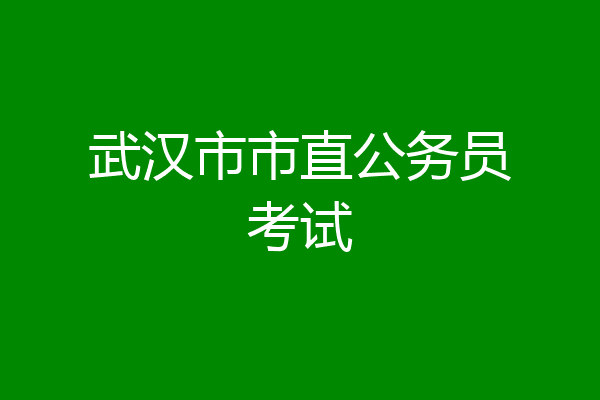 武汉市市直公务员考试