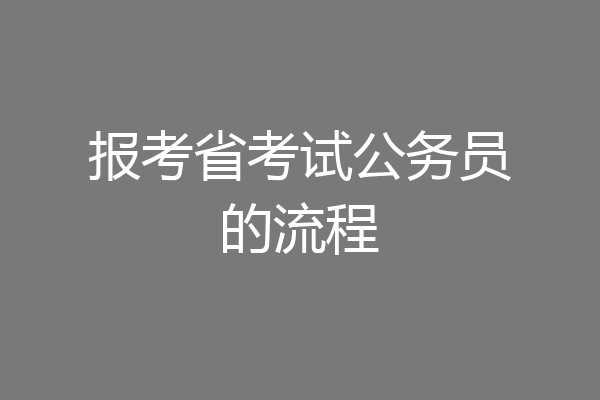 报考省考试公务员的流程
