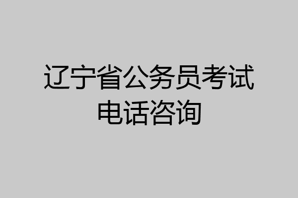 辽宁省公务员考试电话咨询