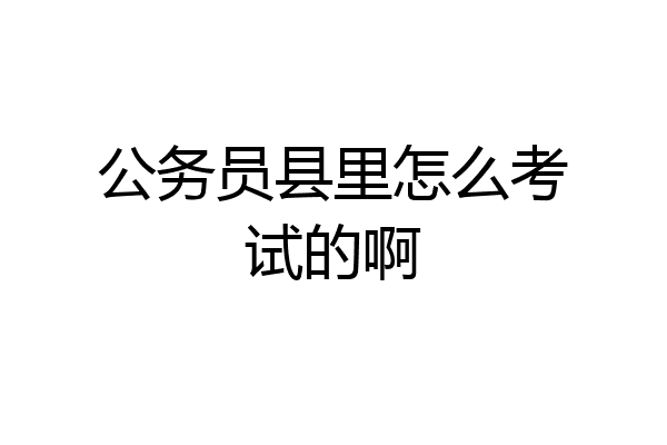 公务员县里怎么考试的啊