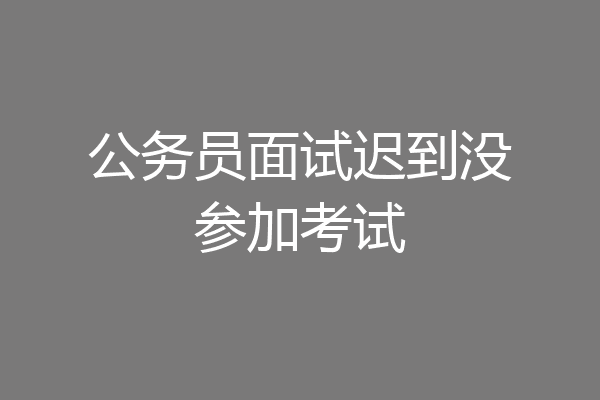 公务员面试迟到没参加考试