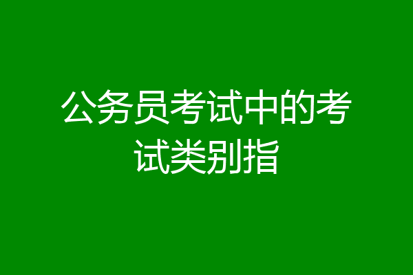 公务员考试中的考试类别指
